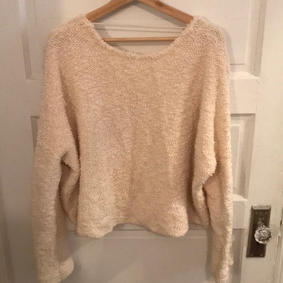 Free People Ivory V-Neck Sweater - Picture 6 of 7
